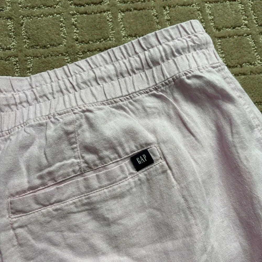 Gap Linen Shorts Women XXL Light Pink Pull On Beachy Vacation Lightweight Casual